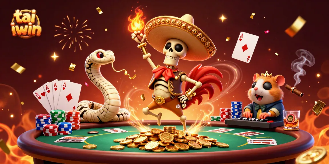 Experience the excitement of tai iwin with vibrant casino characters celebrating amid piles of gold coins.