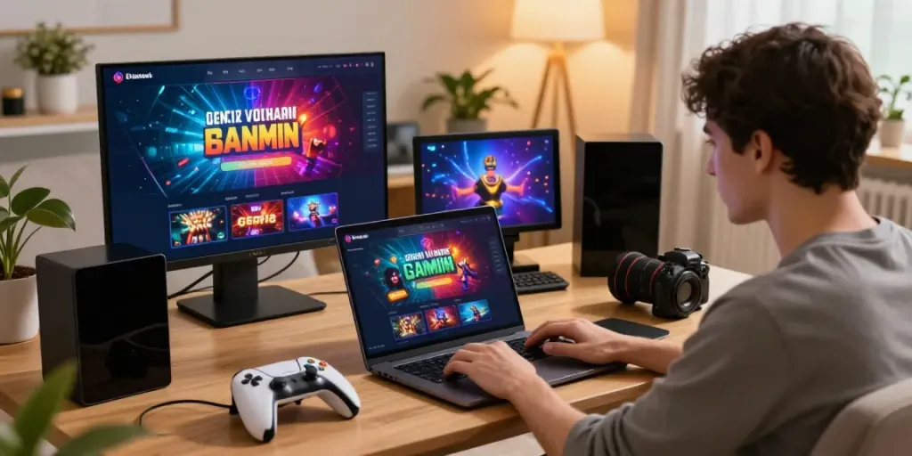 Online gaming at http://debet-onl.com with a player enjoying casino games in a cozy setting.