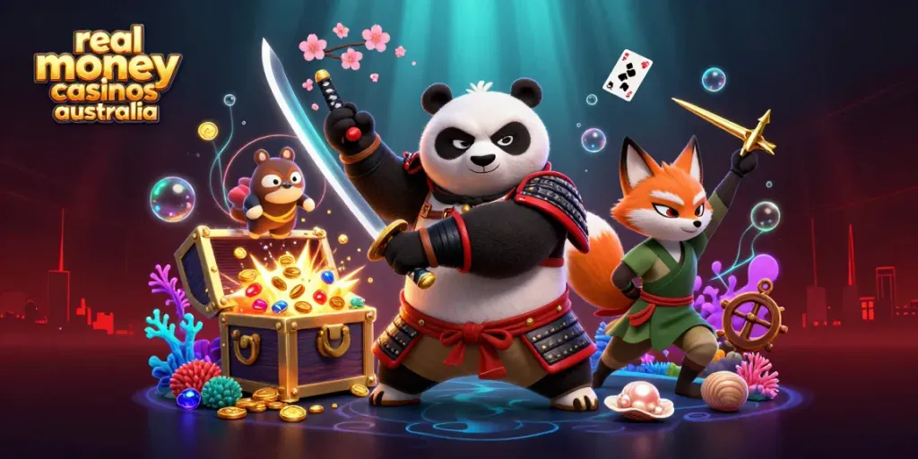 Engage with real money casinos Australia through vibrant gaming elements and captivating characters.