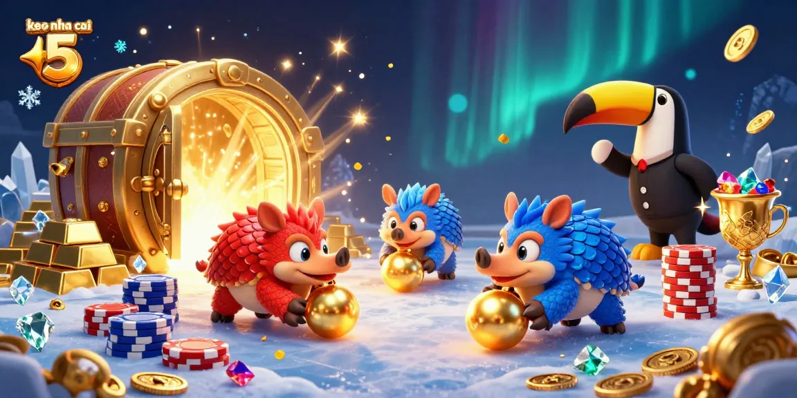 Engage in keo nha cai 5 betting action as pangolins roll casino chips surrounded by treasure.