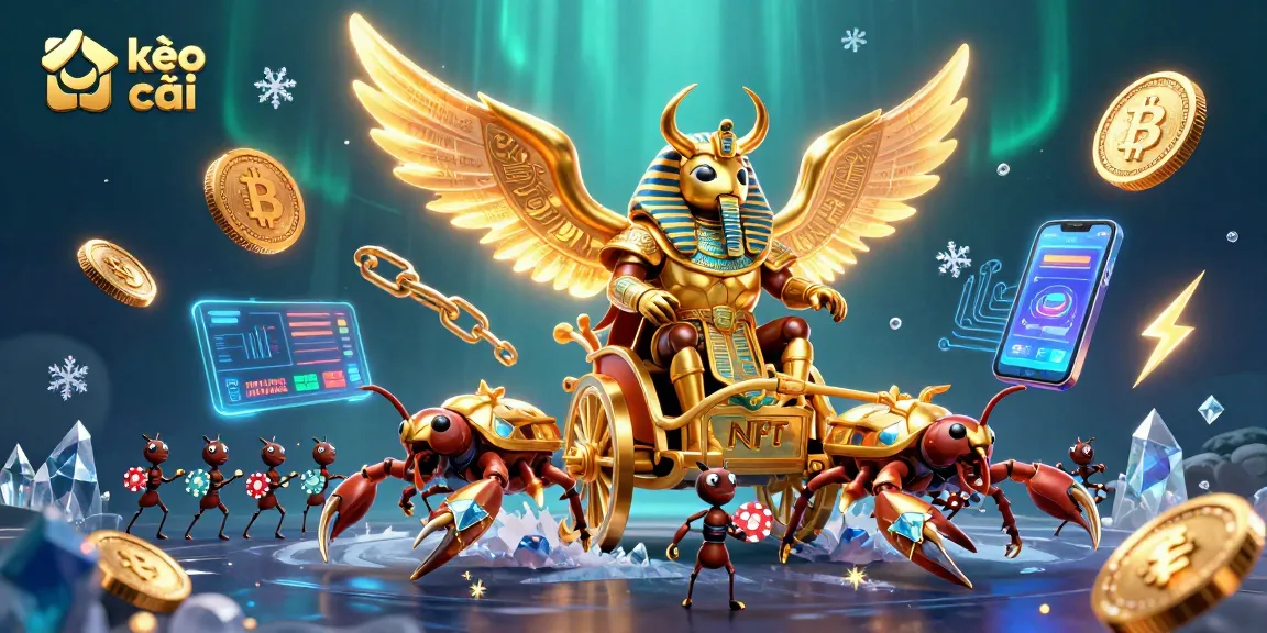 Engage in kèo nhà cái betting with vibrant 3D illustration of a scarab beetle and scorpions in a dynamic scene