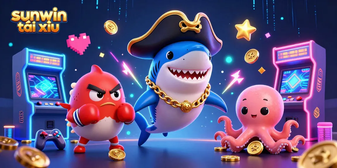 Join the action with sunwin tài xỉu featuring vibrant characters and dynamic gaming elements in a colorful casino scene.